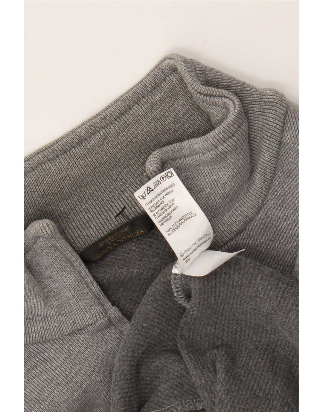 Marks & Spencer Mens Tracksuit Top Jacket Small Grey Cotton