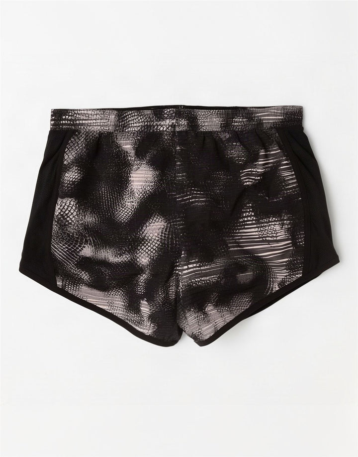Under Armour Womens Abstract Pattern Sport Shorts UK 10 Small Black