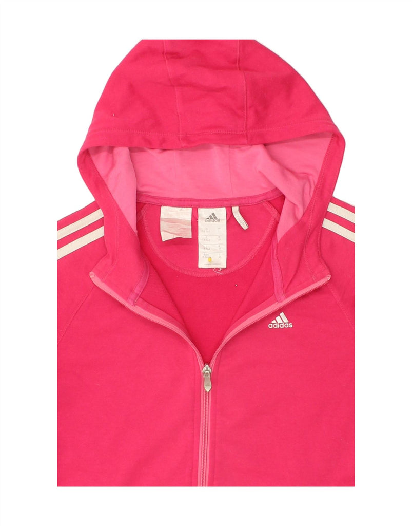 ADIDAS Girls Climalite Zip Hoodie Sweater 13-14 Years Pink Polyester Vintage Adidas and Second-Hand Adidas from Messina Hembry 