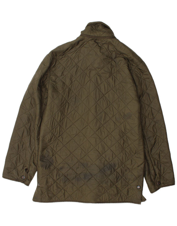 Barbour Mens Quilted Jacket UK 36 Small Green Polyamide