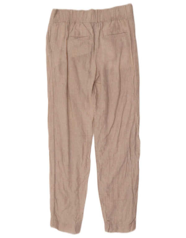 Marks & Spencer Womens Straight Casual Trousers UK 8 Small W28 L28 Beige