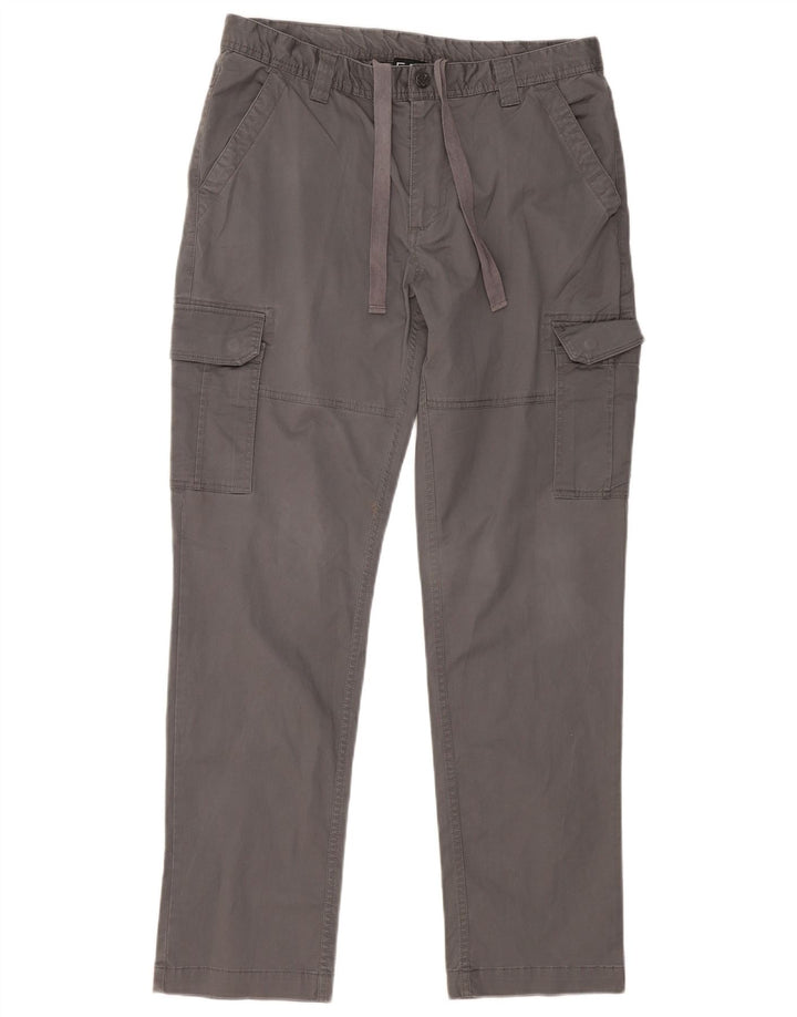 EMPORIO ARMANI Mens Straight Cargo Trousers Large W34 L31 Grey Cotton