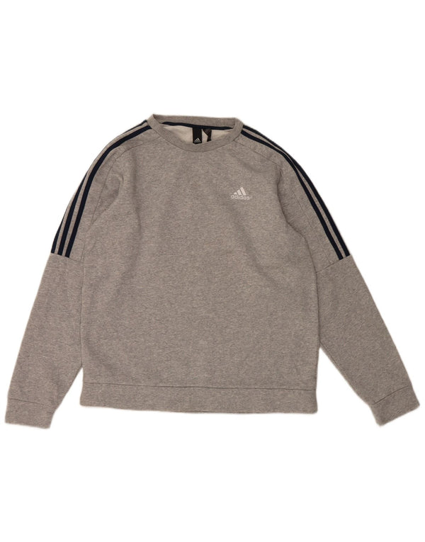 Adidas Mens Sweatshirt Jumper Medium Grey Cotton