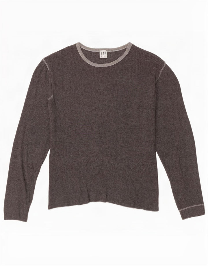 Gap Mens Top Long Sleeve Medium Grey Cotton
