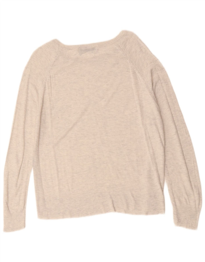 ZARA Womens Oversized Boat Neck Jumper Sweater UK 10 Small Grey