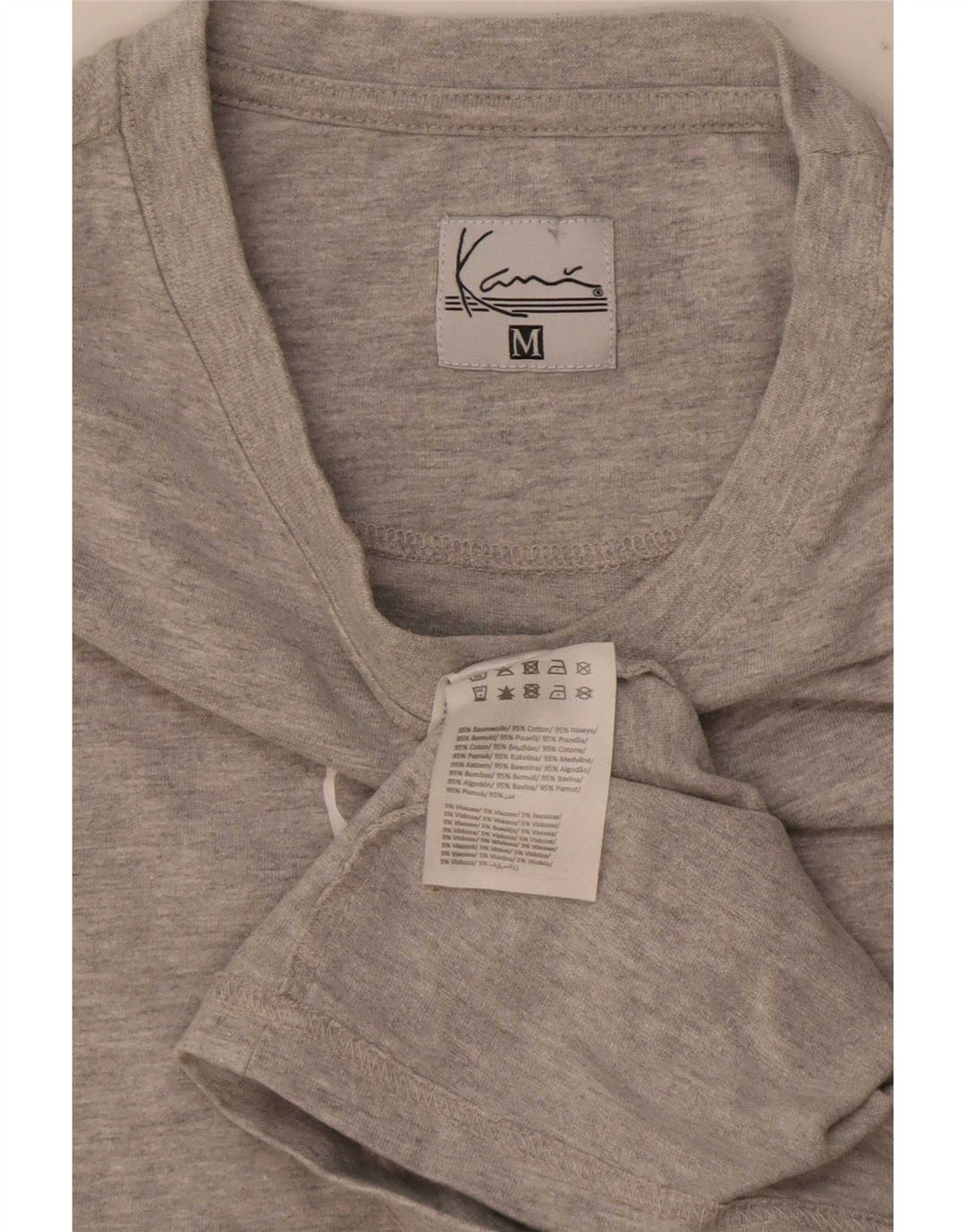 Karl Kani Mens Graphic T-Shirt Top Medium Grey Flecked Cotton