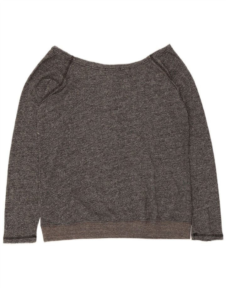 Volcom Womens Graphic Sweatshirt Jumper UK 18 XL Grey Flecked Cotton