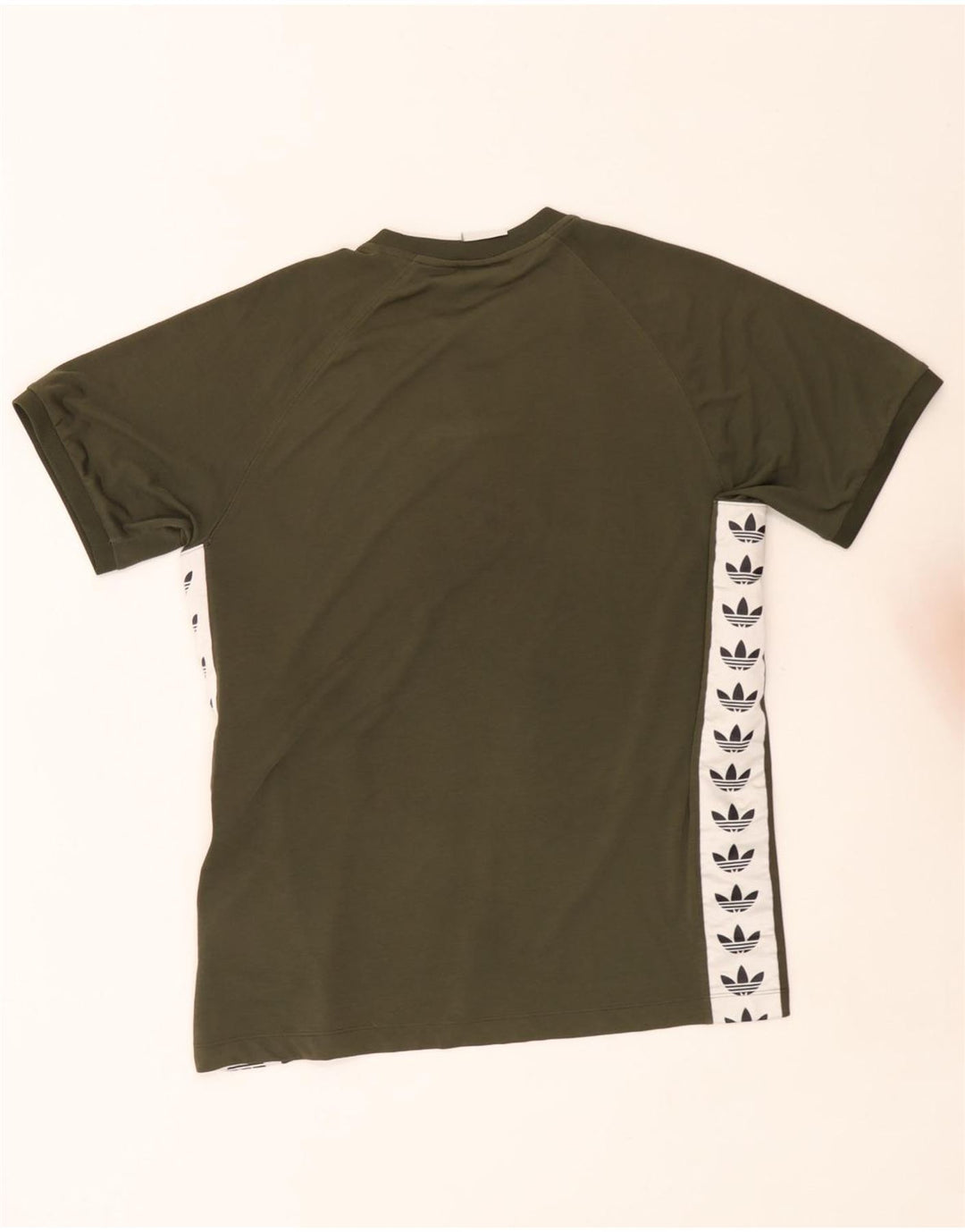 Adidas Mens Graphic T-Shirt Top Large Khaki Colourblock Polyester