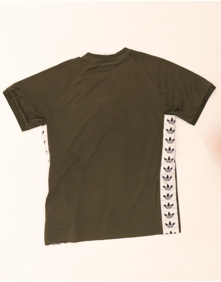 Adidas Mens Graphic T-Shirt Top Large Khaki Colourblock Polyester