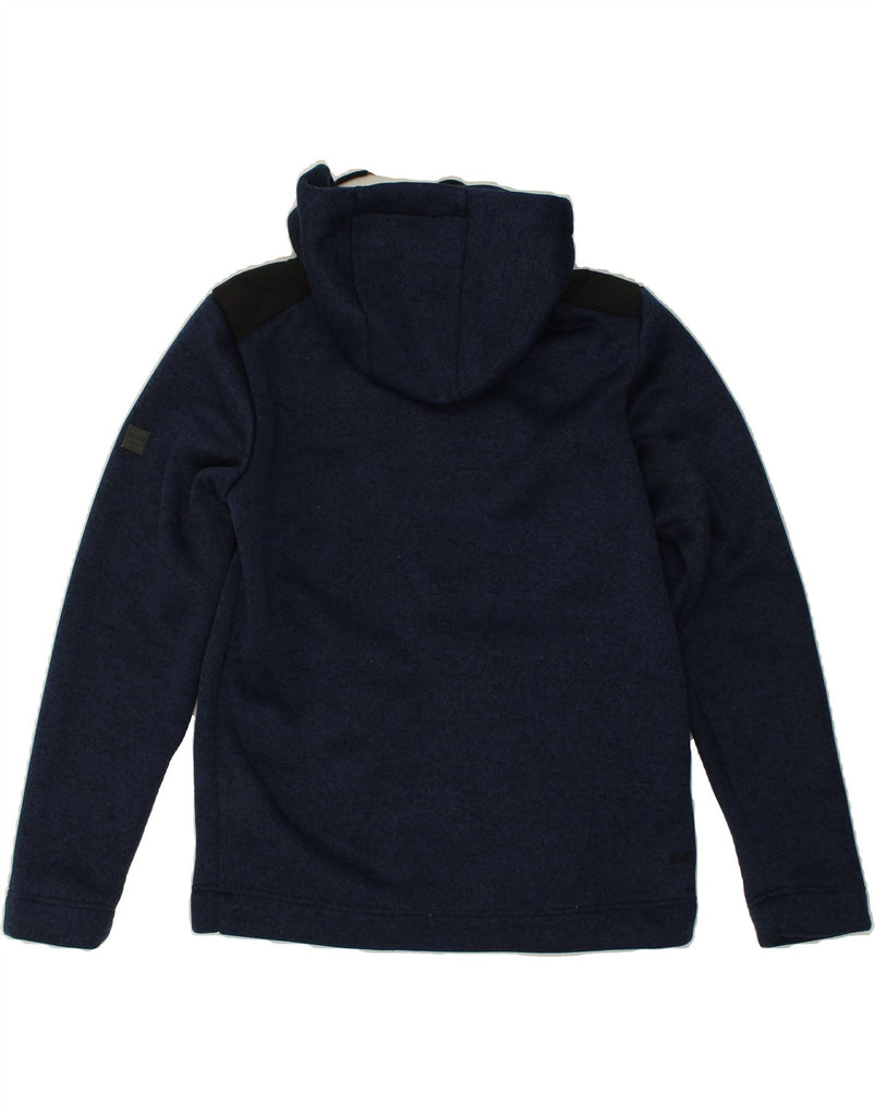 REGATTA Mens Zip Hoodie Sweater Medium Navy Blue Flecked Polyester Vintage Regatta and Second-Hand Regatta from Messina Hembry 