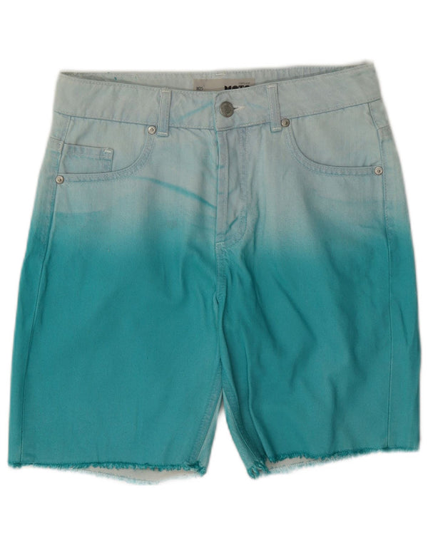 Topshop Womens Denim Shorts W25 XS Blue Tie Dye Cotton
