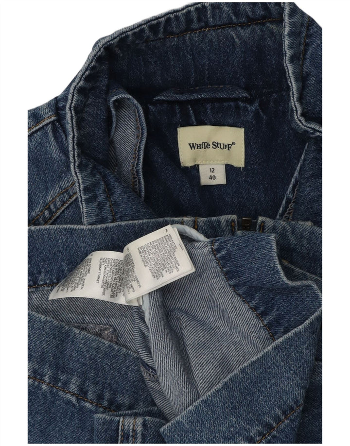 White Stuff Womens Denim Jacket UK 12 Medium Blue Cotton