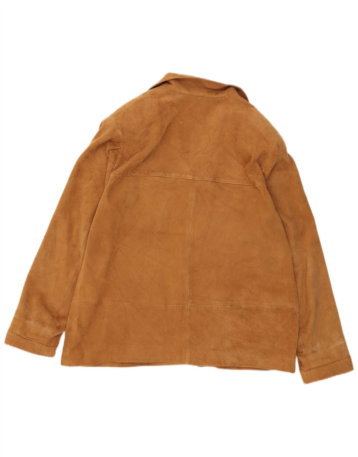 Vintage Womens Suede Jacket UK 14 Large Beige