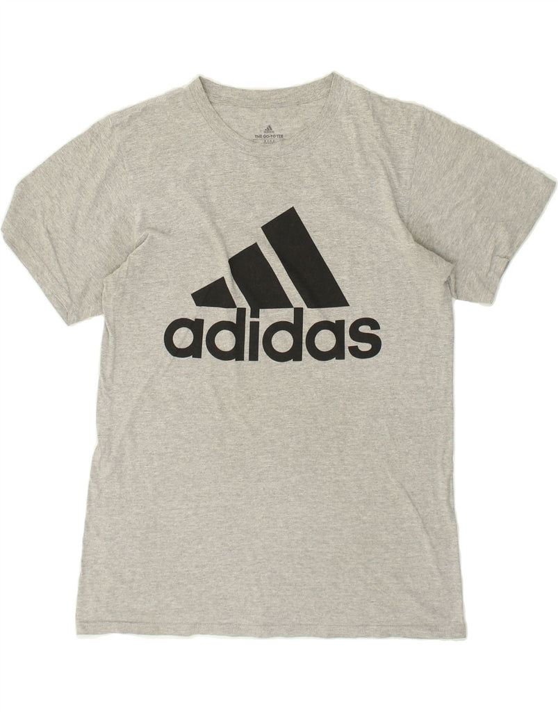 ADIDAS Mens The Go-To Tee Graphic T-Shirt Top Medium Grey Cotton | Vintage Adidas | Thrift | Second-Hand Adidas | Used Clothing | Messina Hembry 
