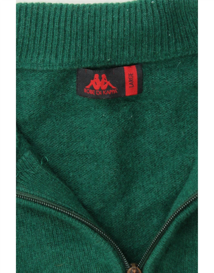 Kappa Mens Zip Neck Jumper Sweater Large Green