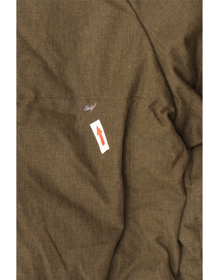 Fred Perry Mens Hooded Padded Jacket UK 38 Medium Khaki