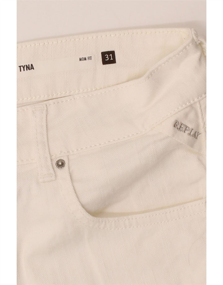 REPLAY Mens Mom Straight Jeans W31 L26 White Cotton