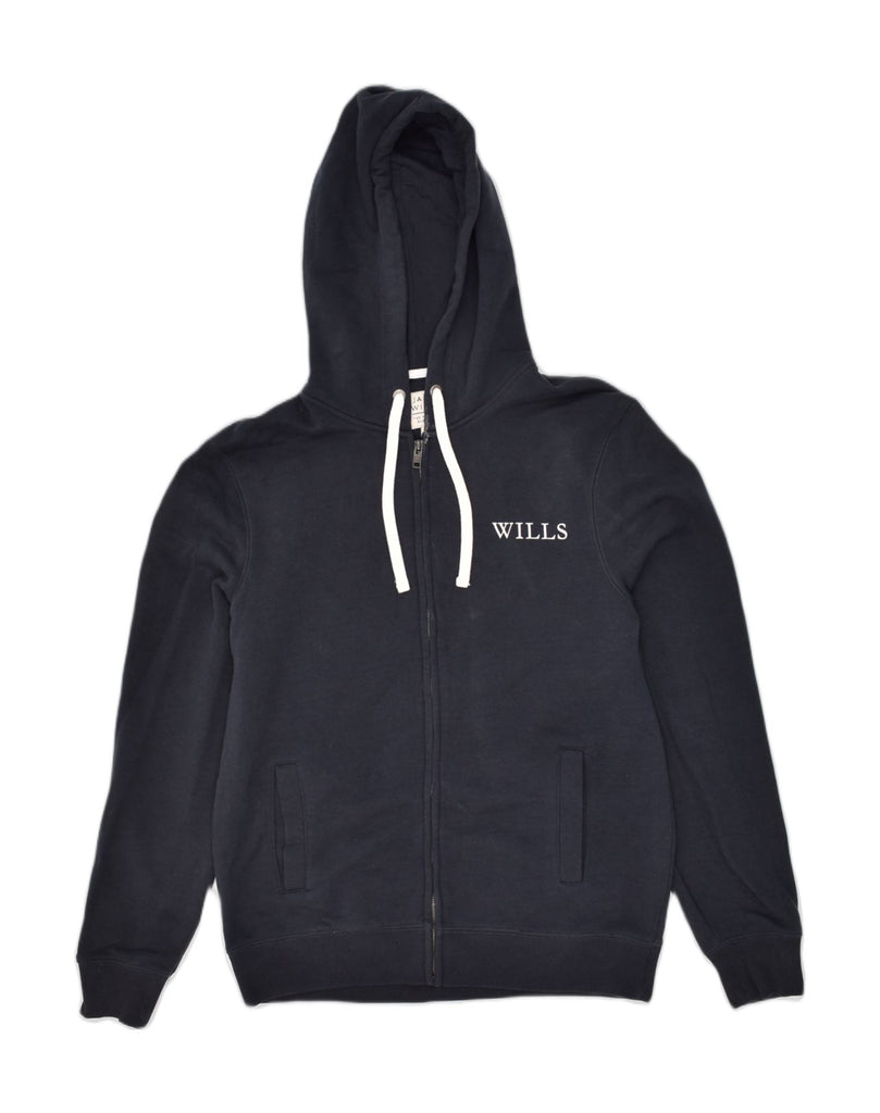 JACK WILLS Mens Zip Hoodie Sweater Medium Navy Blue Cotton | Vintage Jack Wills | Thrift | Second-Hand Jack Wills | Used Clothing | Messina Hembry 