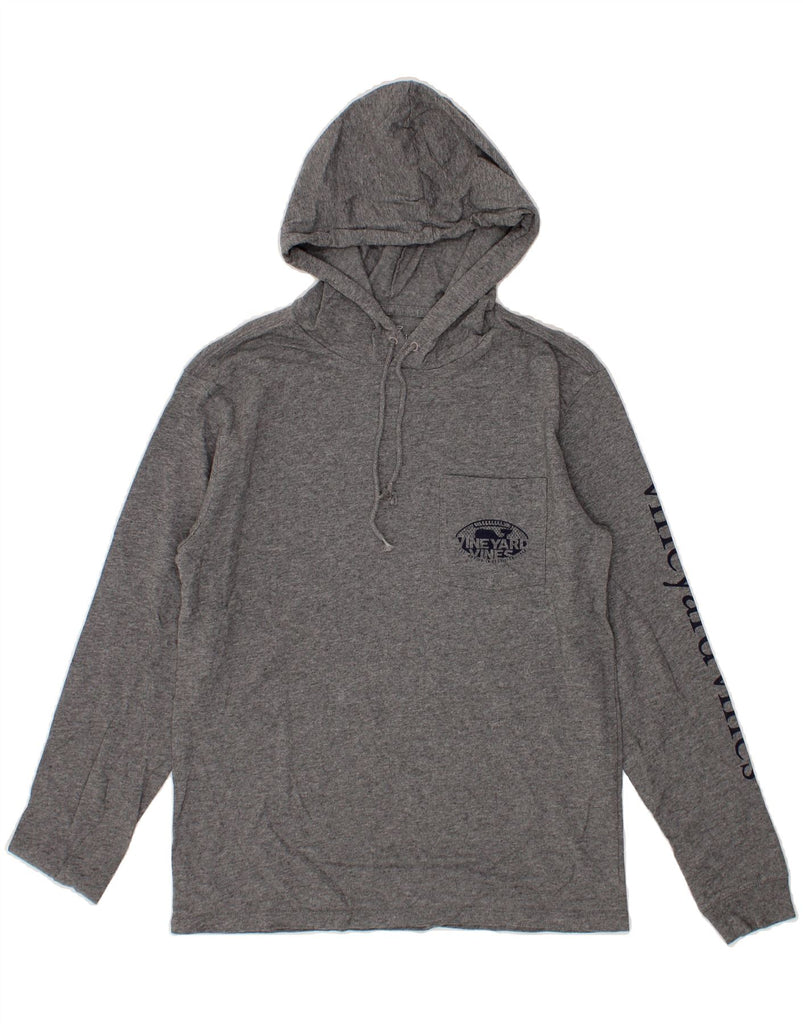 VINEYARD VINES Mens Graphic Hooded Top Long Sleeve XS Grey Cotton Vintage Vineyard Vines and Second-Hand Vineyard Vines from Messina Hembry 