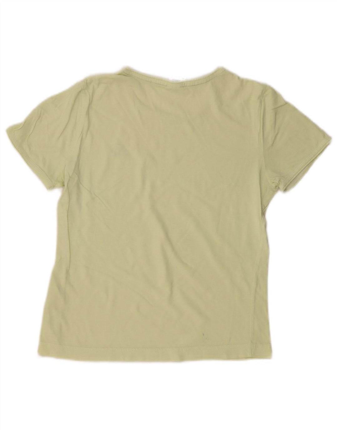 ADIDAS Womens T-Shirt Top UK 12 Medium Green Cotton