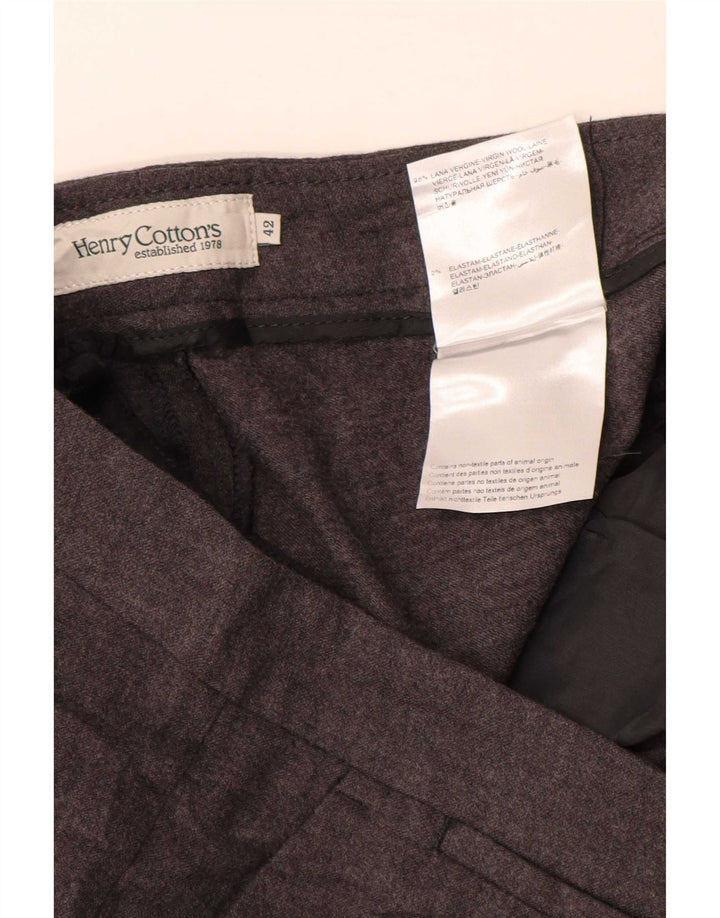 Henry Cottons Womens Slim Suit Trousers IT 42 Medium W30 L26 Grey Wool
