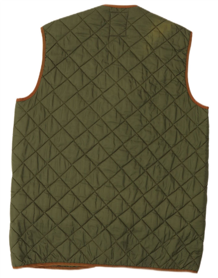 Vintage Mens Quilted Gilet UK 40 Large Green