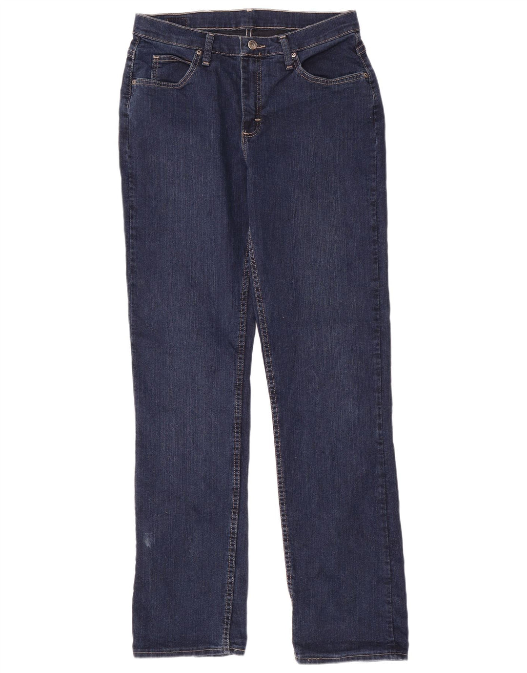 Lee Womens Straight Jeans US 12 Large W32 L35 Navy Blue Cotton