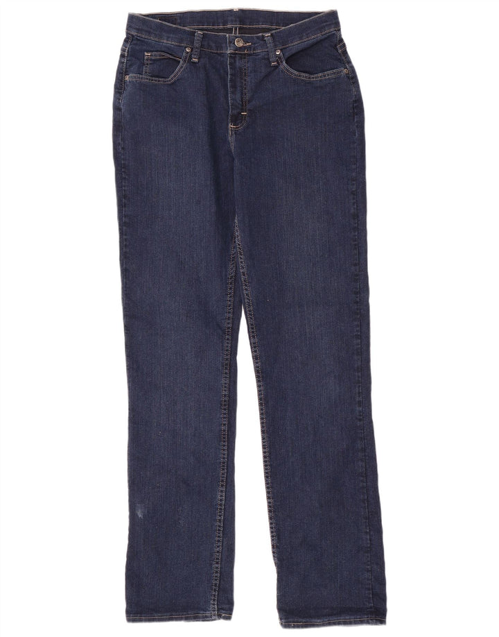 Lee Womens Straight Jeans US 12 Large W32 L35 Navy Blue Cotton