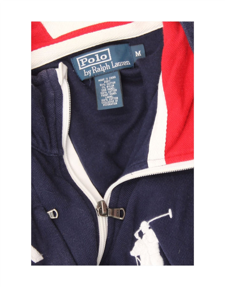 Polo Ralph Lauren Mens Tracksuit Top Jacket Medium Navy Blue Colourblock