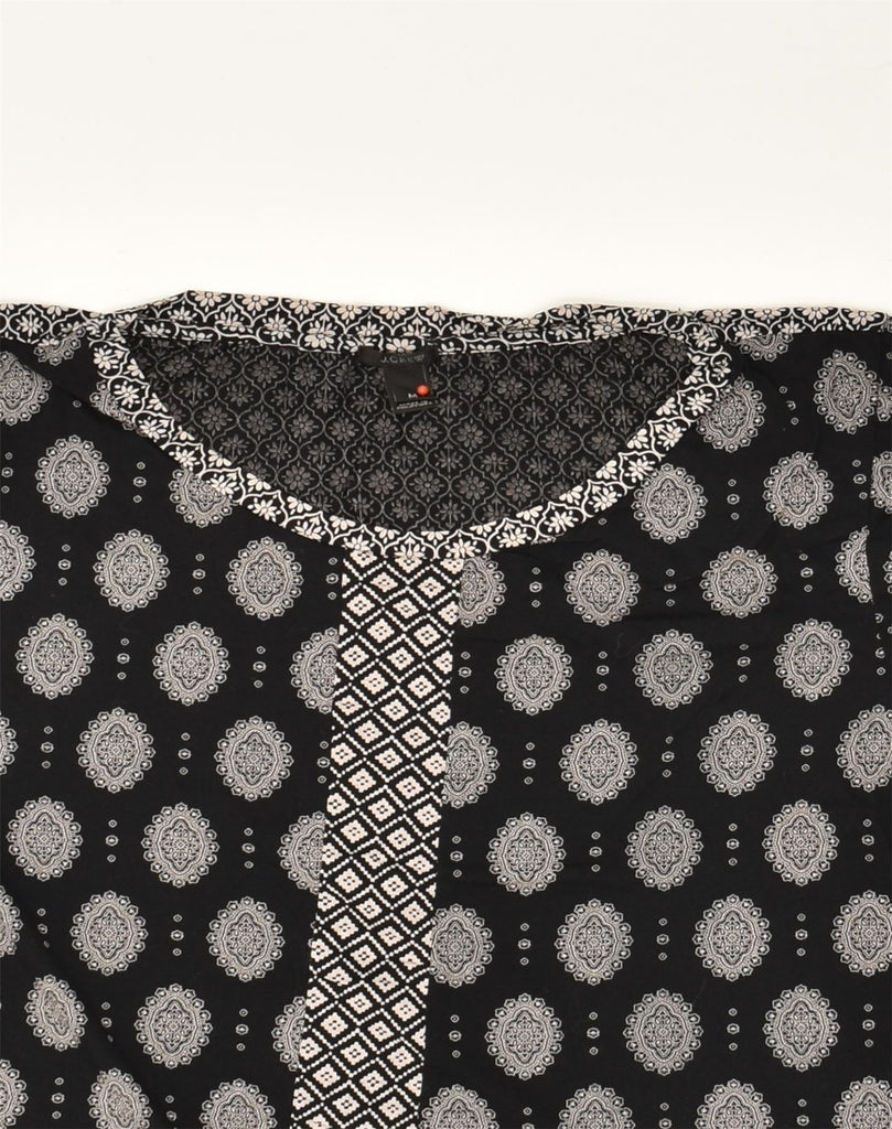 J. CREW Womens Blouse Top UK 12 Medium Black Paisley Cotton | Vintage J. Crew | Thrift | Second-Hand J. Crew | Used Clothing | Messina Hembry 