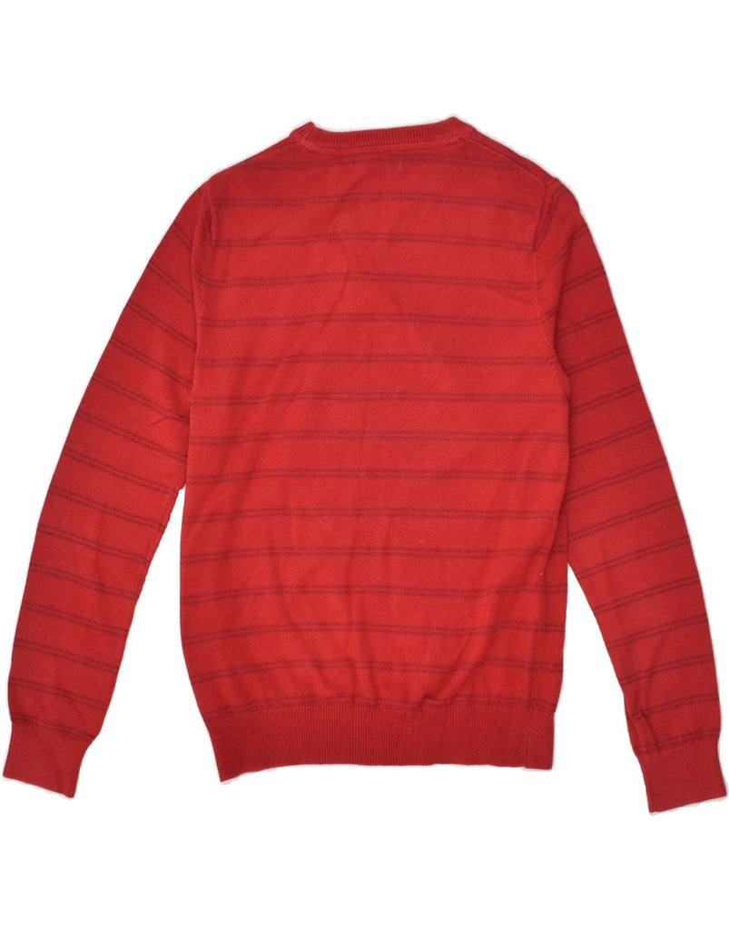 NAUTICA Mens Crew Neck Jumper Sweater Small Red Striped Cotton | Vintage Nautica | Thrift | Second-Hand Nautica | Used Clothing | Messina Hembry 