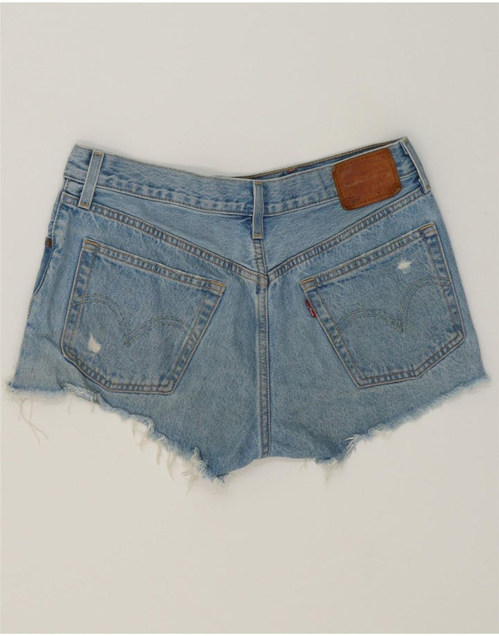 LEVI'S Womens Distressed Denim Shorts W27 Small Blue Cotton Vintage Levi's and Second-Hand Levi's from Messina Hembry 