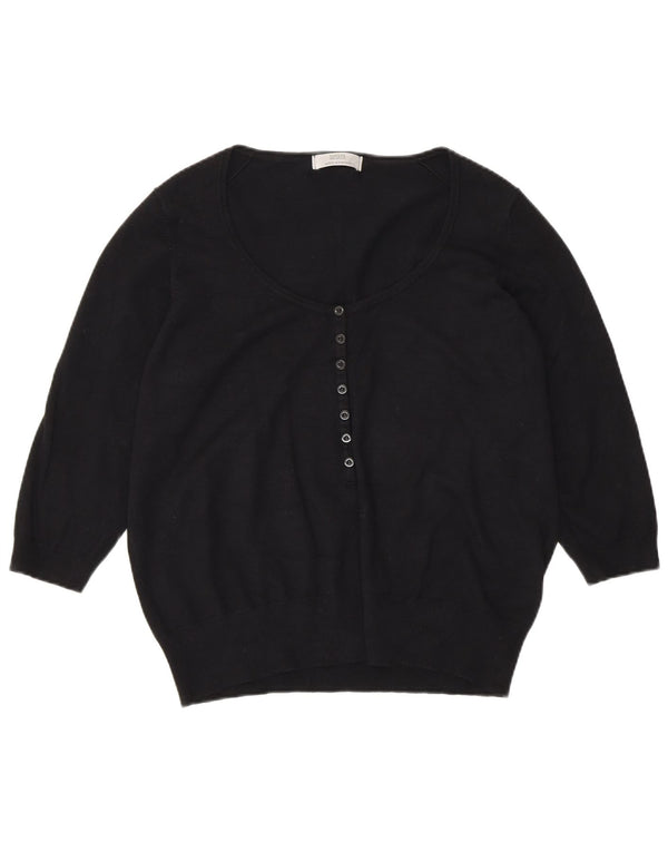 Marks & Spencer Womens 3/4 Sleeve Bolero Jumper UK 20 2XL Black Viscose