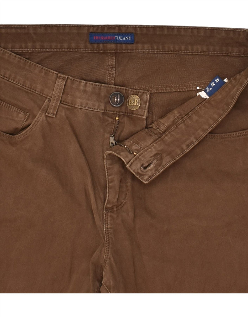 TRUSSARDI Mens Straight Jeans W33 L30 Brown Cotton | Vintage Trussardi | Thrift | Second-Hand Trussardi | Used Clothing | Messina Hembry 