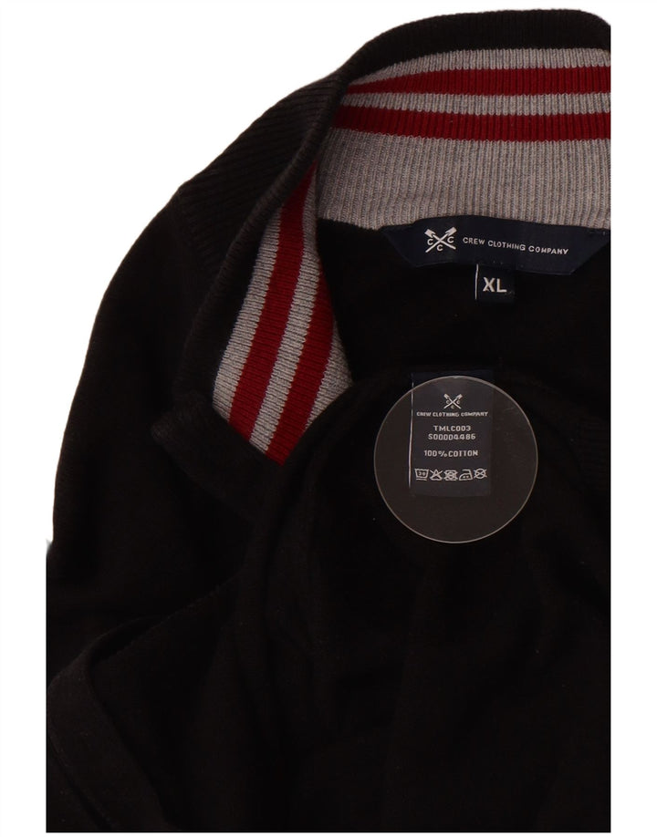 Crew Clothing Mens Cardigan Sweater XL Black Cotton
