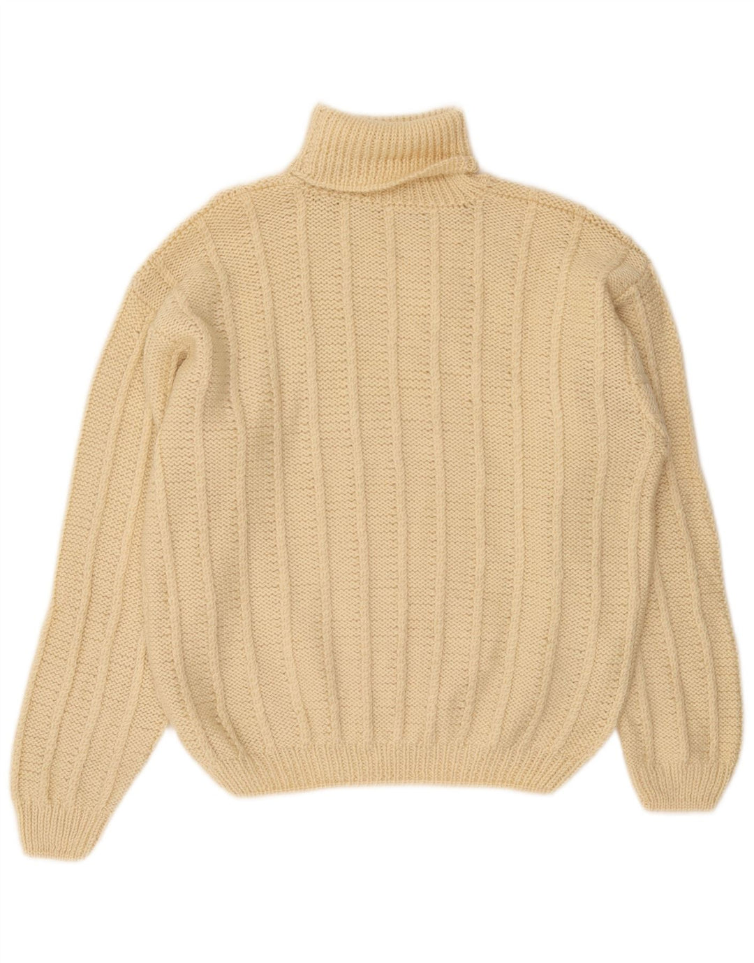 Vintage Womens Roll Neck Jumper Sweater UK 14 Large Off White