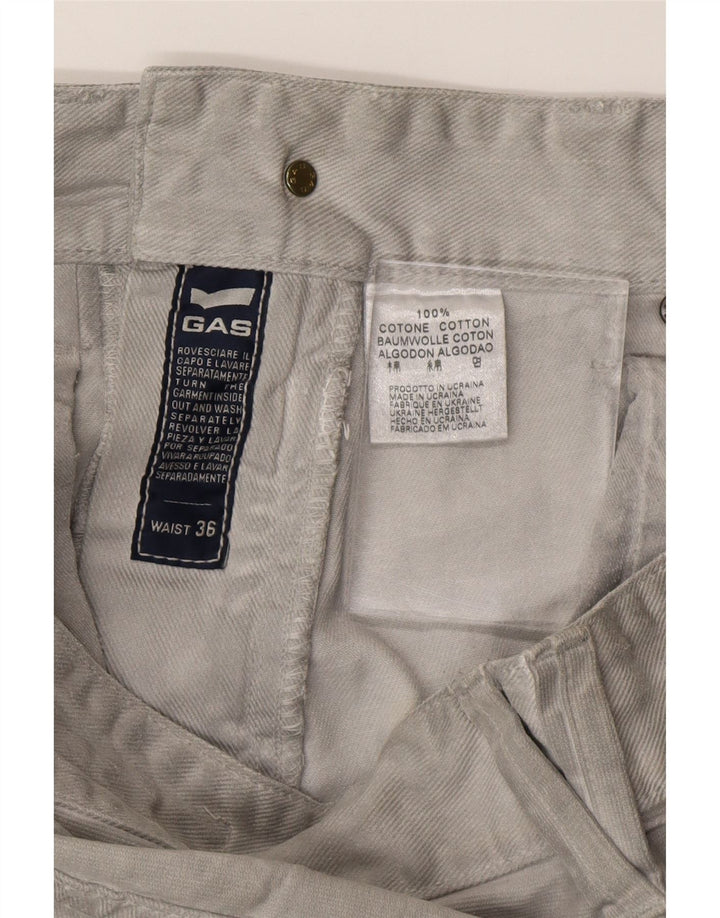 GAS Mens Cargo Straight Jeans W36 L31 Grey Cotton