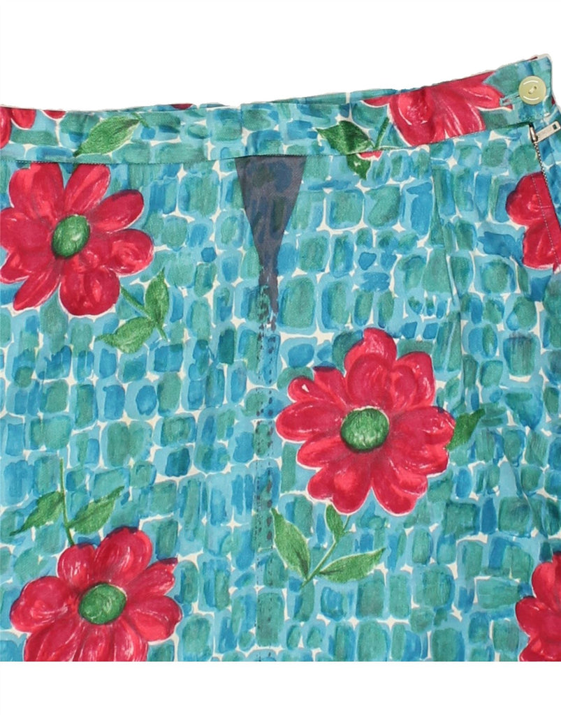 VINTAGE Womens A-Line Skirt W28 Medium Blue Floral | Vintage Vintage | Thrift | Second-Hand Vintage | Used Clothing | Messina Hembry 