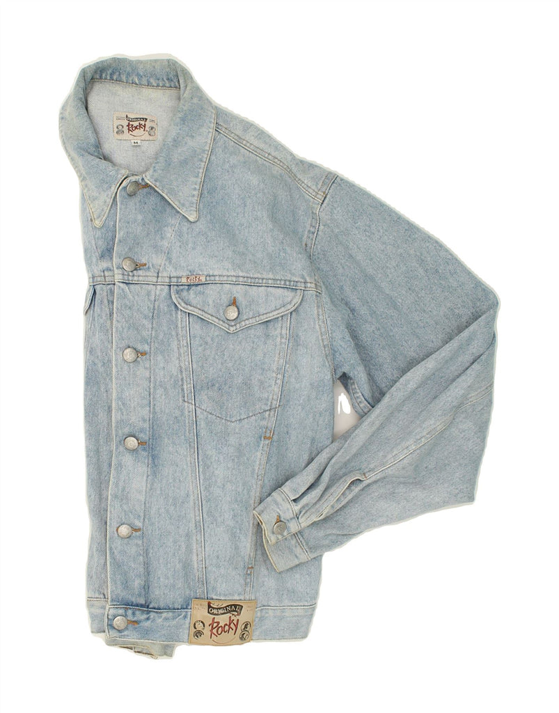 ROCKY Mens Denim Jacket UK 38 Medium Blue Cotton | Vintage Rocky | Thrift | Second-Hand Rocky | Used Clothing | Messina Hembry 