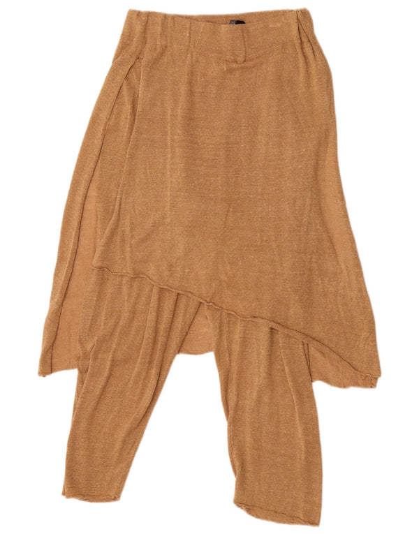 Zara Womens Casual Trousers Small W28 L24 Brown Linen