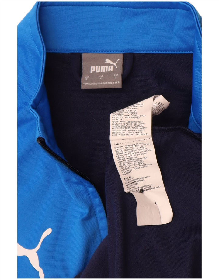 Puma Mens Tracksuit Top Jacket Small Navy Blue Colourblock Polyester