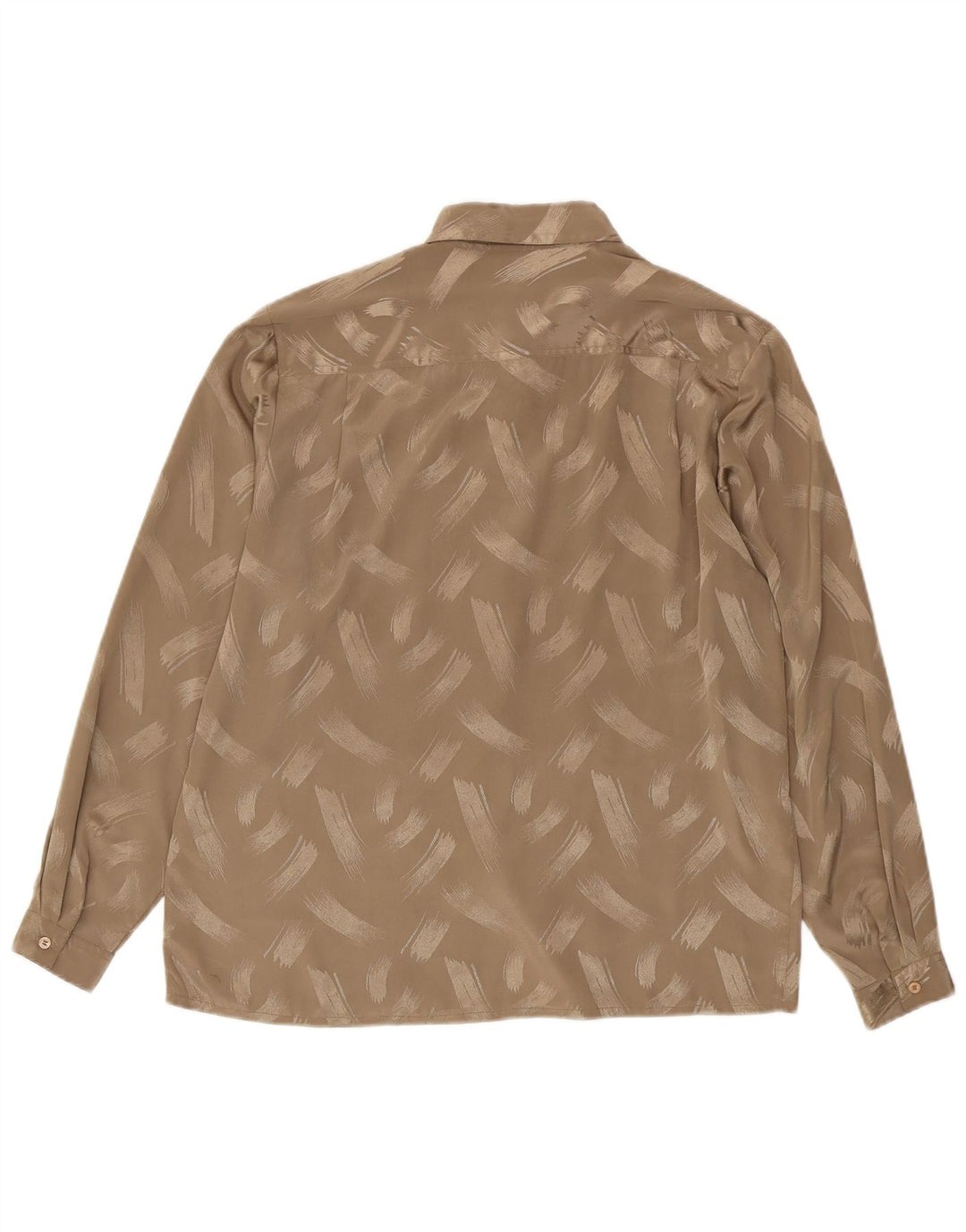Rafaella  Womens Abstract Pattern Shirt Blouse US 10 Large Brown Polyester