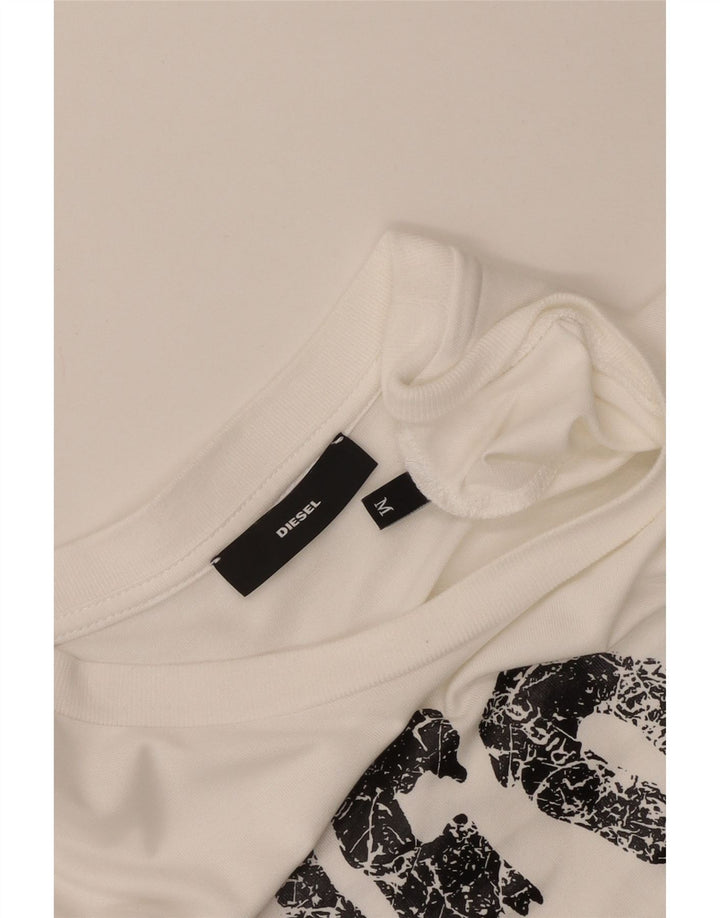 Diesel Womens Graphic T-Shirt Dress UK 14 Medium White