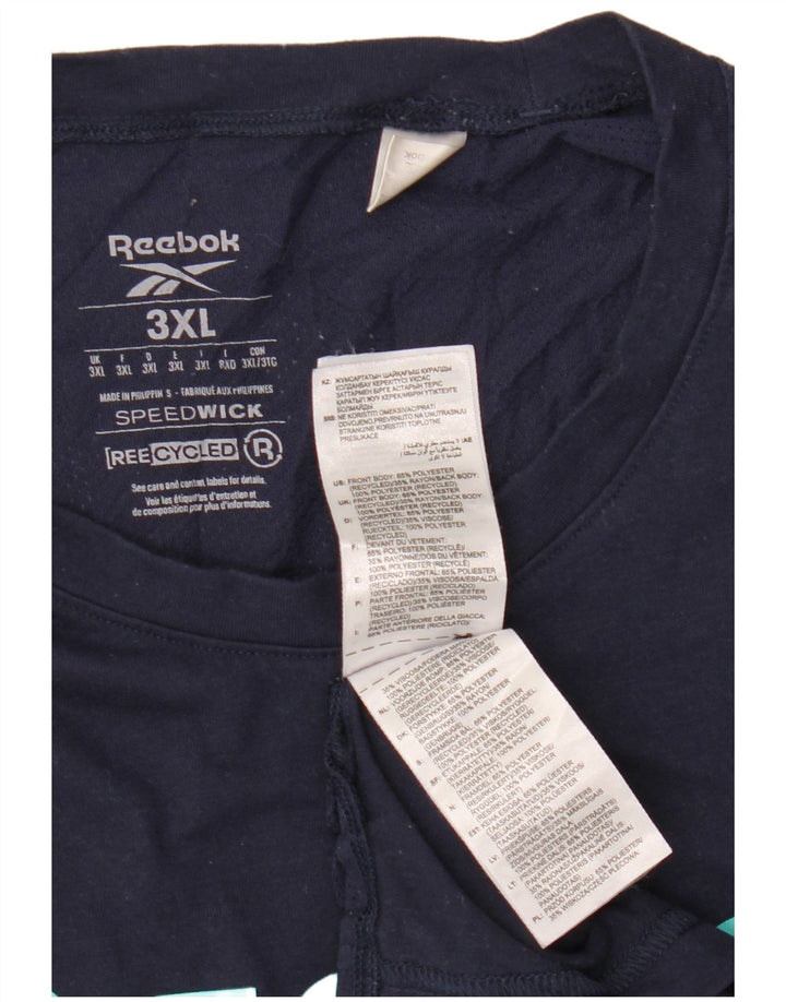Reebok Mens Graphic T-Shirt Top 3XL Navy Blue Polyester