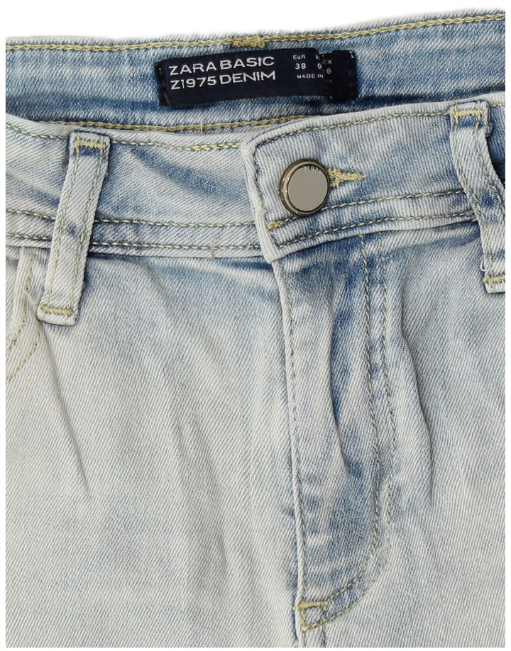 Zara Womens Distressed Denim Shorts EU 38 Small W28  Blue