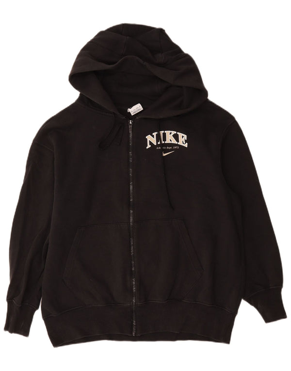 Nike Mens Graphic Loose Fit Zip Hoodie Sweater XS Black Cotton