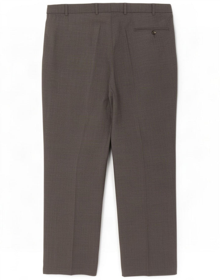 Marks & Spencer Mens Straight Suit Trousers W38 L29 Grey Polyester