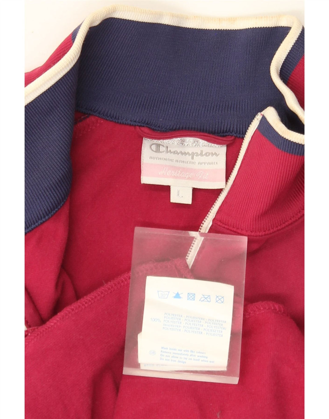 CHAMPION Womens Heritage Fit Tracksuit Top Jacket UK 14 Large Red