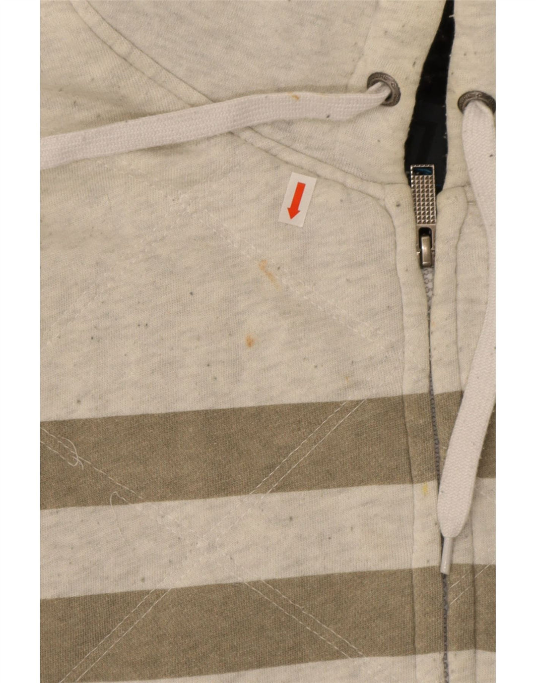 Rip Curl Mens Zip Hoodie Sweater Medium Grey Striped Cotton