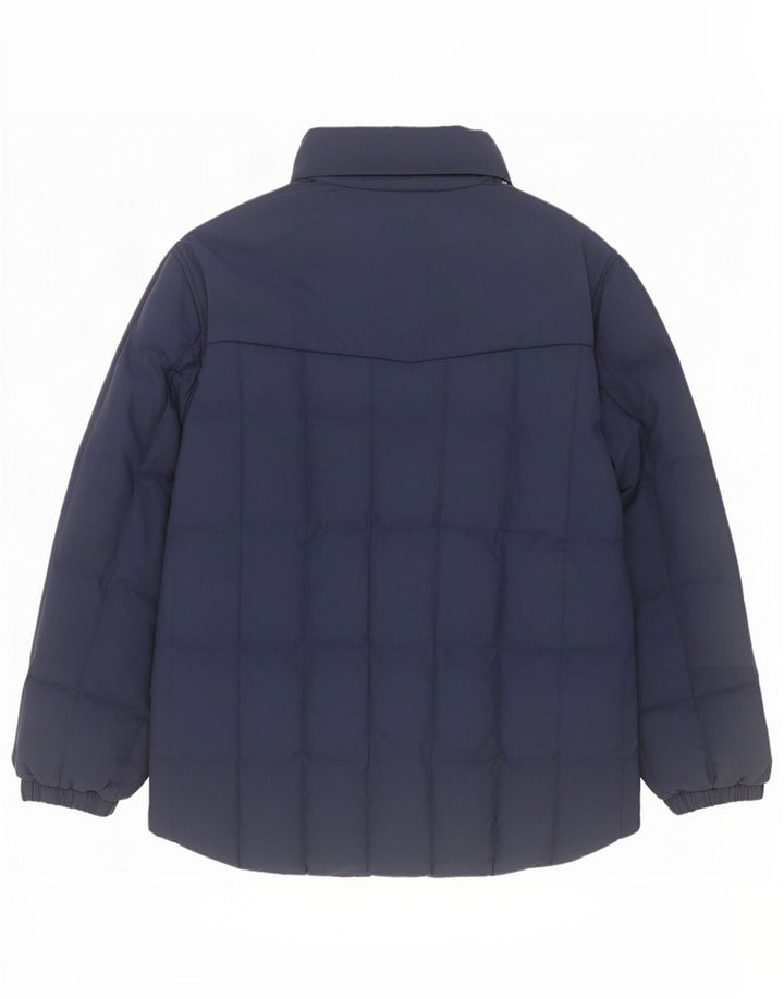 Lacoste Mens Hooded Padded Jacket Size 6 XL Navy Blue Polyester
